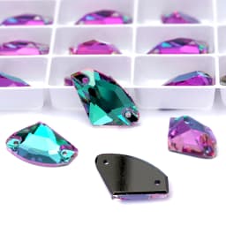 Pubrilex Galactic Shape Sew On Rhinestones Crystal Glass Flatback Chamfered Rhinestone Sewing Strass for Garment Decoration