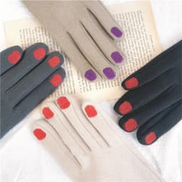 Fashion Nail Polish Gloves Grace Lady Winter Vintage Full Finger Glove Women Thick Driving Touch Screen Warm Mittens Female