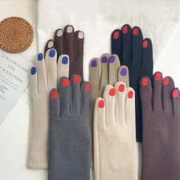 Fashion Nail Polish Gloves Grace Lady Winter Vintage Full Finger Glove Women Thick Driving Touch Screen Warm Mittens Female