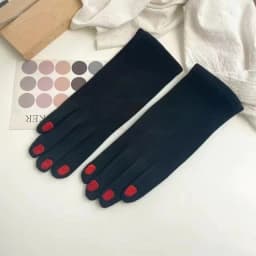 Fashion Nail Polish Gloves Grace Lady Winter Vintage Full Finger Glove Women Thick Driving Touch Screen Warm Mittens Female