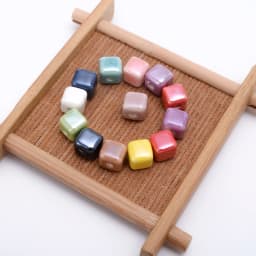 10Pcs 30Pcs 8mm Cube Ceramic Beads Square Shiny Fashion Chines Porcelain Loose Spacer Beads for Jewelry Making Diy Bracelets