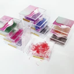 SongLashes 6D 0.07 Thickness Rainbow Promade Volume Fans 500 Colorful Loose Fans Pointed Base Eyelashes Extension