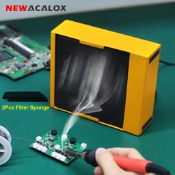 NEWACALOX 30W Soldering Fan Smoke Absorber DIY Working Fan with 2PC Filter Sponge EU/US 12V Welding Fume Extractor for Soldering