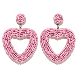 Pink Heart Earrings for Girls Big Heart Hoop Dangle Earrings Pink Earrings Mothers Day Gifts for Women