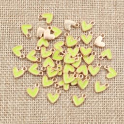 50Pcs 9x10mm Small Colorful Alloy Heart Charms Cute Love Pendants For DIY Bracelet Necklaces Jewelry Making Accessories