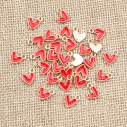 50Pcs 9x10mm Small Colorful Alloy Heart Charms Cute Love Pendants For DIY Bracelet Necklaces Jewelry Making Accessories