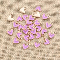 50Pcs 9x10mm Small Colorful Alloy Heart Charms Cute Love Pendants For DIY Bracelet Necklaces Jewelry Making Accessories
