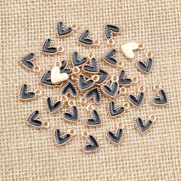 50Pcs 9x10mm Small Colorful Alloy Heart Charms Cute Love Pendants For DIY Bracelet Necklaces Jewelry Making Accessories