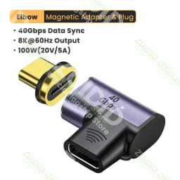 Elbow USB4 40Gbps Magnetic Adapter USB C To Type C 100W Fast Charging Magnet Converter Thunderbolt3 8K@60Hz USB Type C Adapter