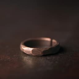 Hand Carved Solid Copper Ring Set Hammered Vintage Process Pure Copper Size Adjustable Retro Punk Street Accessories Femme