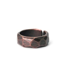 Hand Carved Solid Copper Ring Set Hammered Vintage Process Pure Copper Size Adjustable Retro Punk Street Accessories Femme
