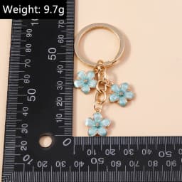Cute Enamel Keychain Colorful Sakura Flower Key Ring Sweet Key Chains for Women Girls Handbag Accessories DIY Jewelry Gifts