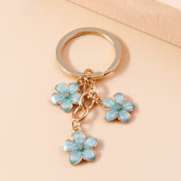 Cute Enamel Keychain Colorful Sakura Flower Key Ring Sweet Key Chains for Women Girls Handbag Accessories DIY Jewelry Gifts