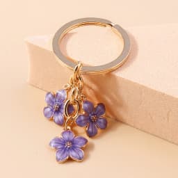 Cute Enamel Keychain Colorful Sakura Flower Key Ring Sweet Key Chains for Women Girls Handbag Accessories DIY Jewelry Gifts