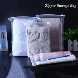 5PCS Clear Transparent Plastic Package Portable Zipper Lock Storage Bag Travel Self-sealed Organizer
