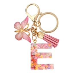 Charms 26 Letter Keychain Butterfly Resin Acrylic leather Tassels key Chain For Women Girl Friend Gift Jewelry DIY Accessories