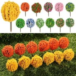10pcs Plastic Artificial Miniature Flower Tree Scenery Railroad Decoration Building Landscape Model Accessories