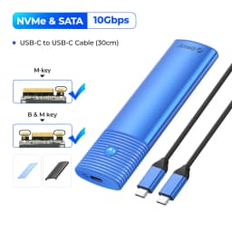 ORICO M2 SSD Enclosure NVMe NGFF 10Gbps PCIe M.2 SSD Case Portable USB C 3.2Gen2 Tool Free External Adapter with Metal Heat Sink