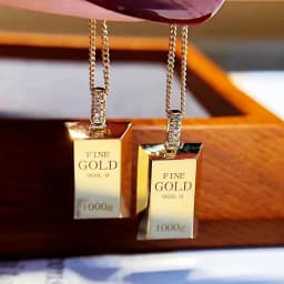 New Luxury Trendy Gold Plated Small Bars Bricks Pendant Necklaces for Women Link Chains Punk Fashion Jewelry Wedding Party Gift