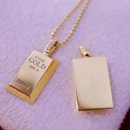 New Luxury Trendy Gold Plated Small Bars Bricks Pendant Necklaces for Women Link Chains Punk Fashion Jewelry Wedding Party Gift