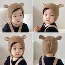 0-2 Years Baby Hat Autumn Winter Ear Rabbit Knitted Kids Hat Baby Girls Baby Boys Cute Wool Hat Baby Accessories Newborn
