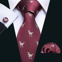 Fashion Men Tie Set Red Burgundy Solid Paisley Striped Plaid Floral Necktie Handkerchief Cufflinks Wedding silk Business