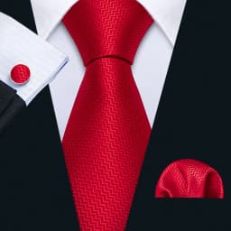 Fashion Men Tie Set Red Burgundy Solid Paisley Striped Plaid Floral Necktie Handkerchief Cufflinks Wedding silk Business
