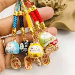 Keychain Hang Japanese Charm Lucky Cat Bag Accessories Phone Straps Phone Key Strap Phone Key Chain Lanyard Bell Ornaments