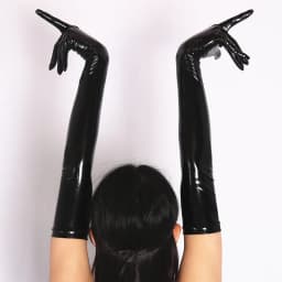 Sexy Imitation Leather Shiny Long Glove Punk Rock Gloves Hip Pop Jazz Disco Bright Mittens Clubwear Dance Cosplay Costumes