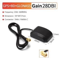 BD GPS GLONASS Antenna High Gain 28dBi  3 In 1 Dual-Mode Satellite Positioning Car Aerial SMA Male FAKRA-C Connector 3M Cable