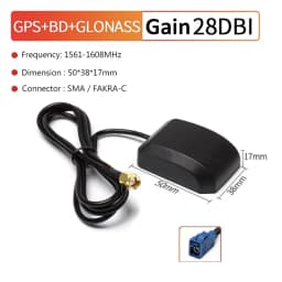 BD GPS GLONASS Antenna High Gain 28dBi  3 In 1 Dual-Mode Satellite Positioning Car Aerial SMA Male FAKRA-C Connector 3M Cable