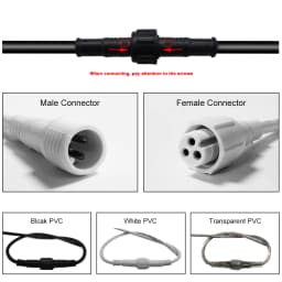 5/10/20/50/100Pairs 2Pin 3Pin 4Pin 5Pin Male To Female Jack LED Connector IP68 Waterproof Black White Cable For LED Strip Light