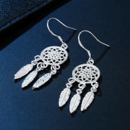 Dream Catcher 925 Silver Vintage Drop Earrings For Women Luxury Fine Wedding Jewelry Trend 2022 Accessories With Free Shipping