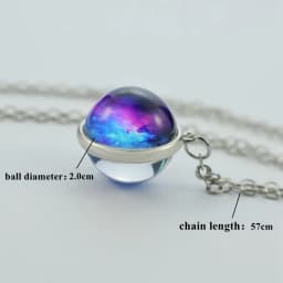 Galaxy Nebula Glass Ball Necklace Luminous Planet Pendant Necklace Glowing Universe Space Jewelry