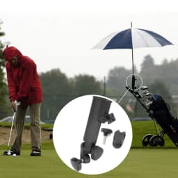 Golf Push Trolley Umbrella Holder Plastic Stand Pull Bike Cart Black Universal