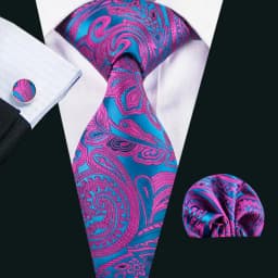 Male Gift Men Tie Set Purple Violet Solid Paisley Striped Wedding Business Tie for Man Necktie Handky Cufflinks Barry.Wang