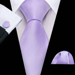 Male Gift Men Tie Set Purple Violet Solid Paisley Striped Wedding Business Tie for Man Necktie Handky Cufflinks Barry.Wang