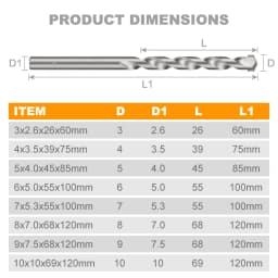 XCAN Drill Bit 3-10mm Wall Masonry Drill Bit Carbide Tipped Gun Drill Bit for Brick Concrete Marble Tile Stone Drilling