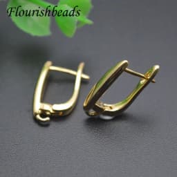 Smooth Gold Plated Ear Wire Fixture Shvenzy Basic Earring Hooks for Handmade DIY Jewelry Making Accessories 30pcs/lot