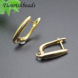 Smooth Gold Plated Ear Wire Fixture Shvenzy Basic Earring Hooks for Handmade DIY Jewelry Making Accessories 30pcs/lot