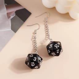 Fashion Different Number Acrylic Dice Earrings Personality Game Props Multifacted Digital Dice Long Dangle Earring Ear Hooks
