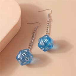 Fashion Different Number Acrylic Dice Earrings Personality Game Props Multifacted Digital Dice Long Dangle Earring Ear Hooks