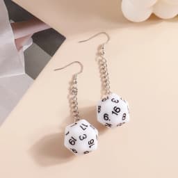 Fashion Different Number Acrylic Dice Earrings Personality Game Props Multifacted Digital Dice Long Dangle Earring Ear Hooks