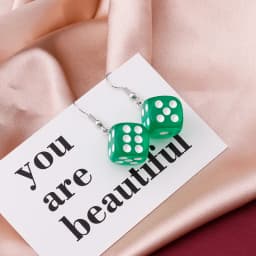 Fashion Different Number Acrylic Dice Earrings Personality Game Props Multifacted Digital Dice Long Dangle Earring Ear Hooks
