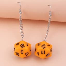 Fashion Different Number Acrylic Dice Earrings Personality Game Props Multifacted Digital Dice Long Dangle Earring Ear Hooks