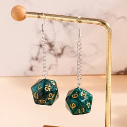 Fashion Different Number Acrylic Dice Earrings Personality Game Props Multifacted Digital Dice Long Dangle Earring Ear Hooks
