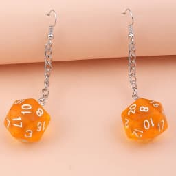 Fashion Different Number Acrylic Dice Earrings Personality Game Props Multifacted Digital Dice Long Dangle Earring Ear Hooks