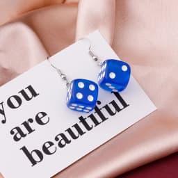 Fashion Different Number Acrylic Dice Earrings Personality Game Props Multifacted Digital Dice Long Dangle Earring Ear Hooks