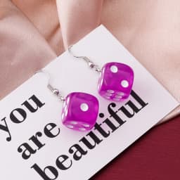 Fashion Different Number Acrylic Dice Earrings Personality Game Props Multifacted Digital Dice Long Dangle Earring Ear Hooks