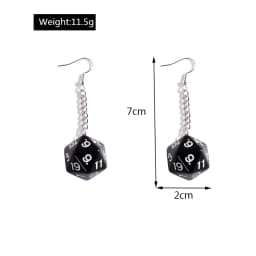 Fashion Different Number Acrylic Dice Earrings Personality Game Props Multifacted Digital Dice Long Dangle Earring Ear Hooks